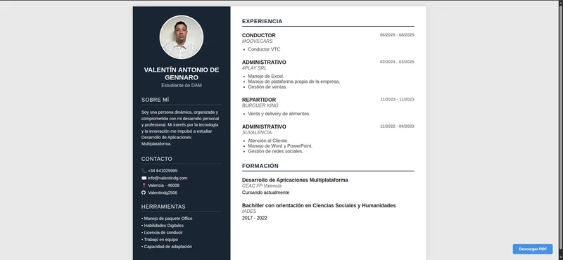 Currículum Vitae Web